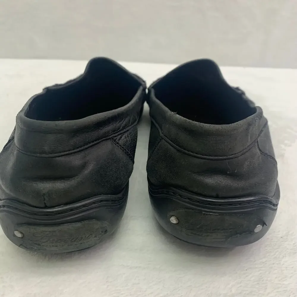Bragano Mens 8.5 Loafers Black Leather Shoes Made In Italy Comfort Dress Penny
